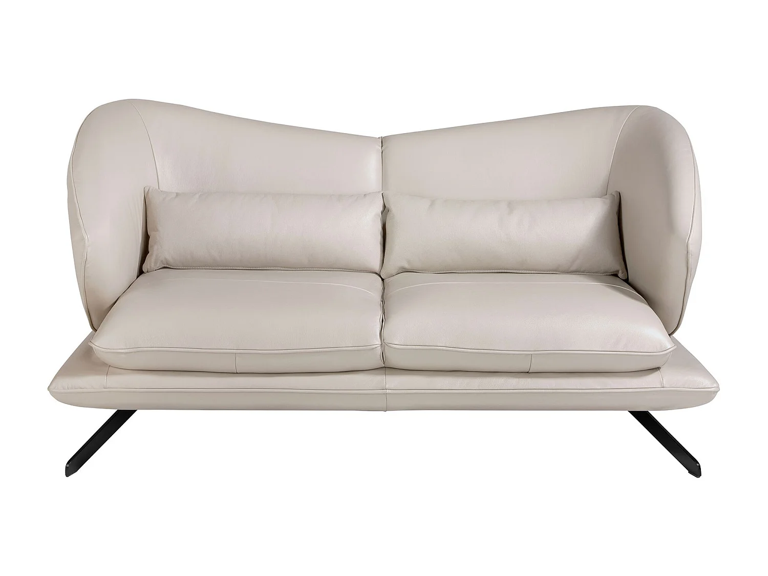 Canapé 2 places en cuir gris taupe 6145 ANGEL CERDA