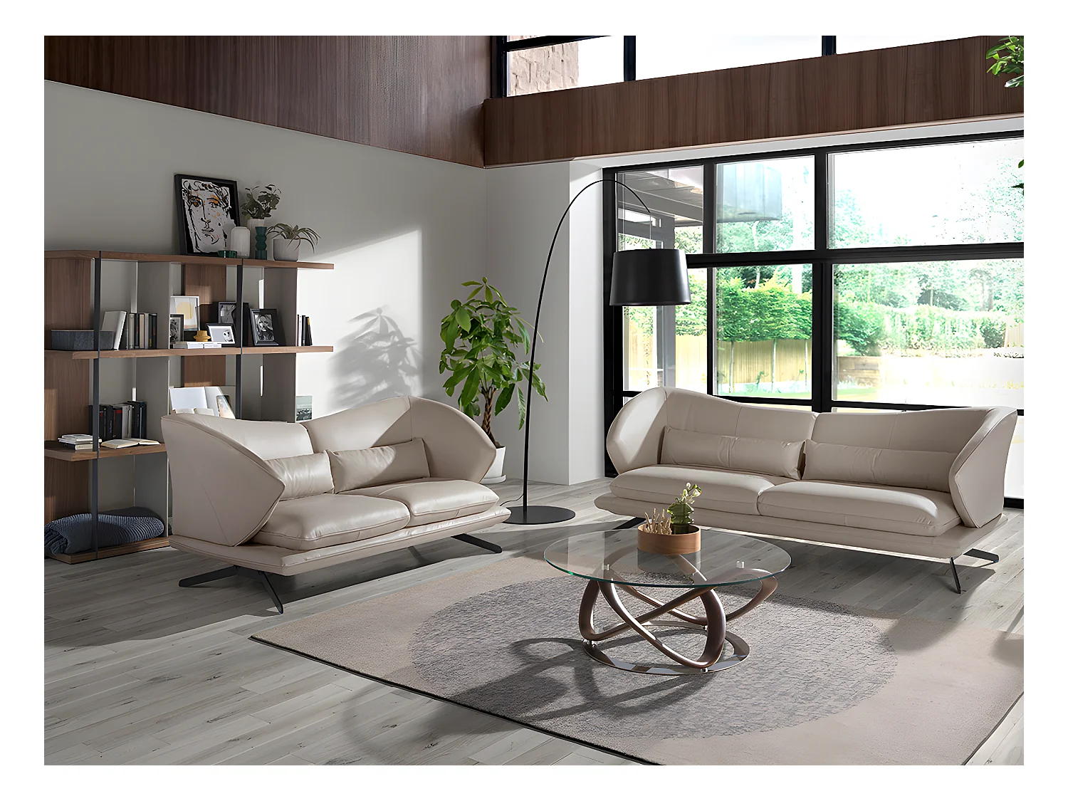 3-zitsbank in taupe grijs rundleder 6146 ANGEL CERDA