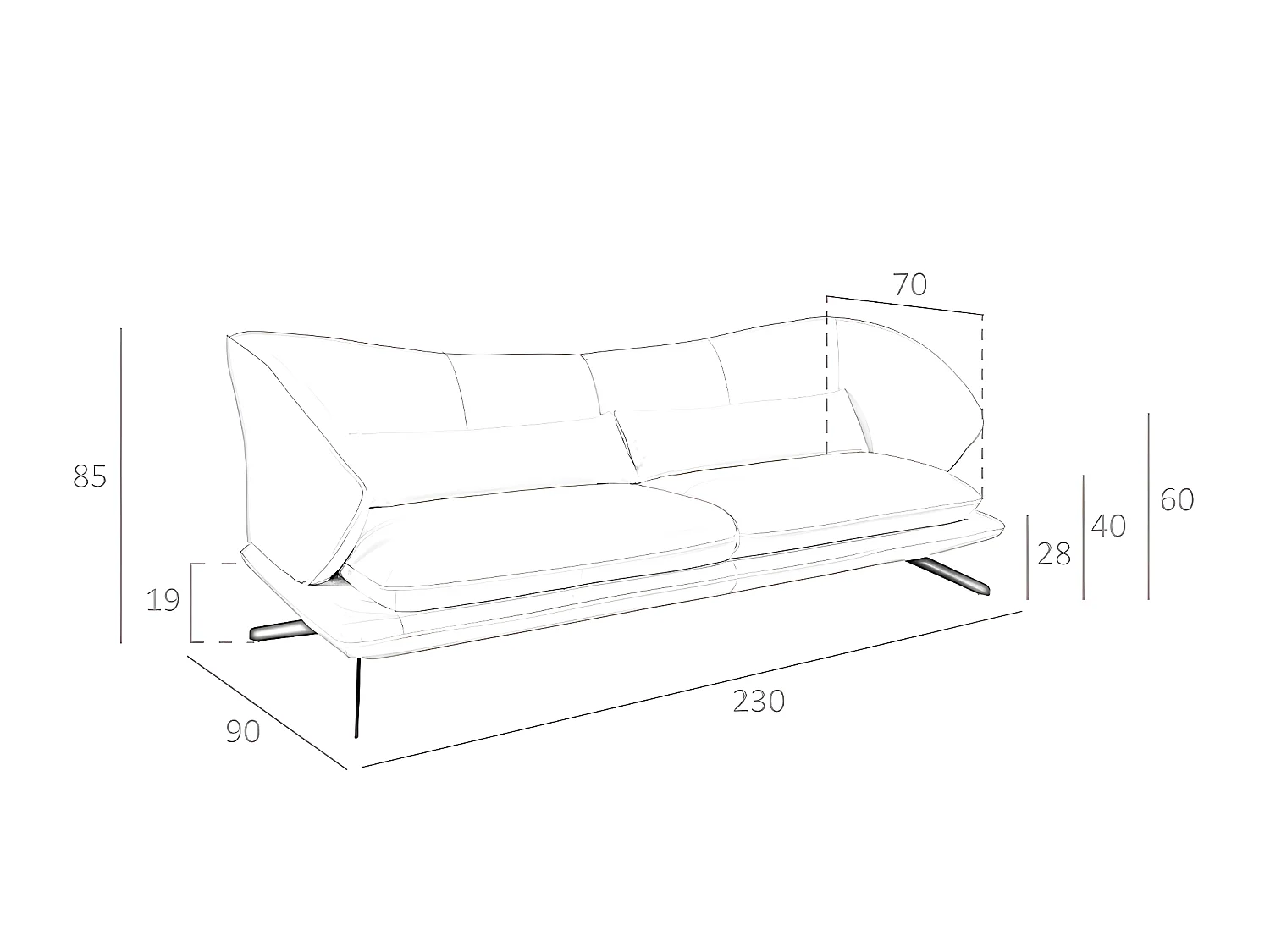 3-zitsbank in taupe grijs rundleder 6146 ANGEL CERDA