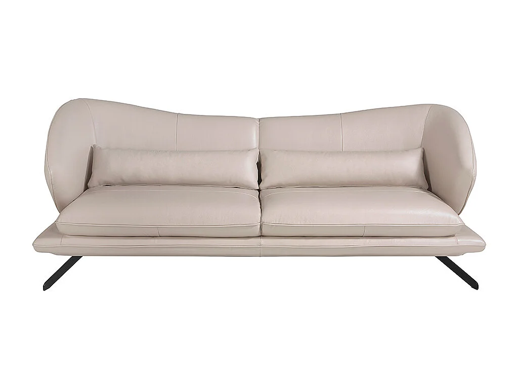 Canapé 3 places en cuir gris taupe 6146 ANGEL CERDA