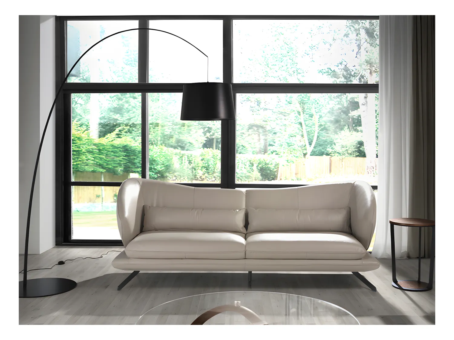 Divano a 3 posti in pelle e cuscini decorativi   6146 ANGEL CERDA