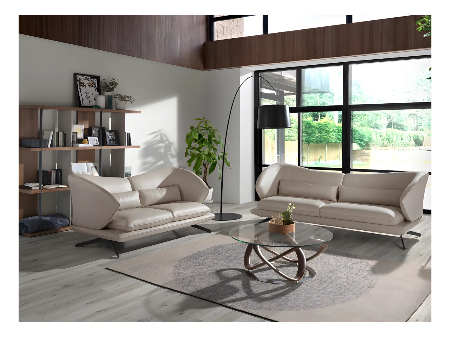 Divano a 3 posti in pelle e cuscini decorativi   6146 ANGEL CERDA