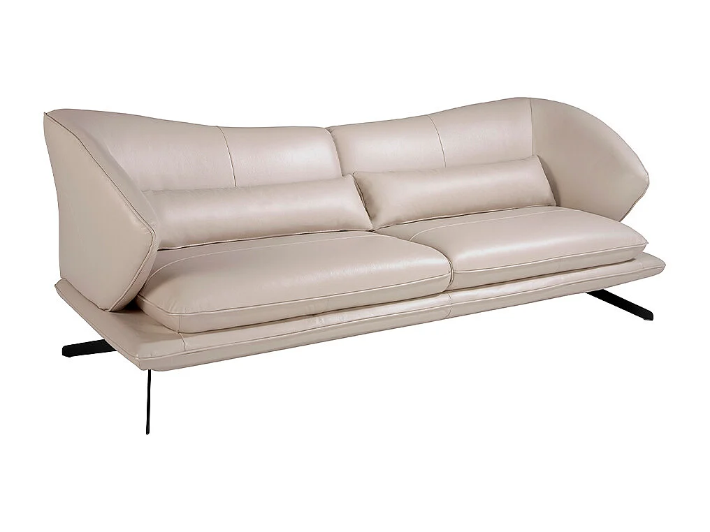 Canapé 3 places en cuir gris taupe 6146 ANGEL CERDA