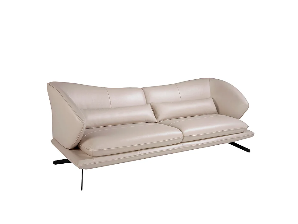 Skórzana sofa 3-osobowa w kolorze szarym taupe 6146 ANGEL CERDA