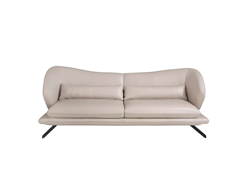 Skórzana sofa 3-osobowa w kolorze szarym taupe 6146 ANGEL CERDA