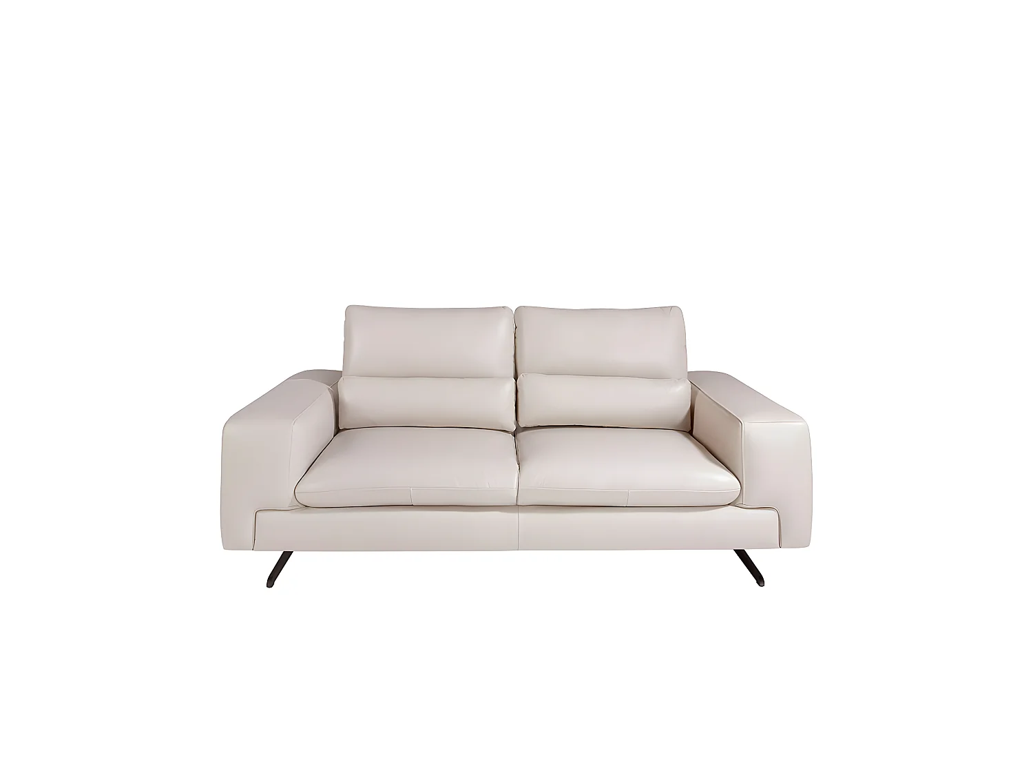 Canapé 2 places en cuir et acier noir 6141 ANGEL CERDA