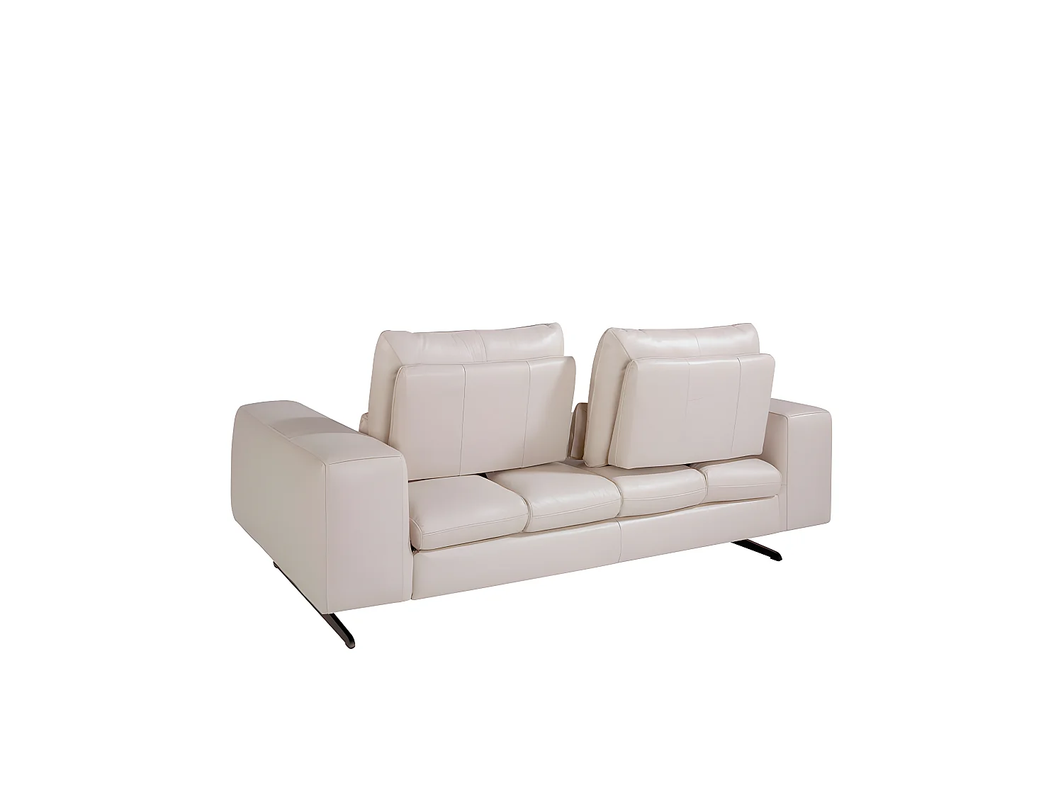 Canapé 2 places en cuir et acier noir 6141 ANGEL CERDA