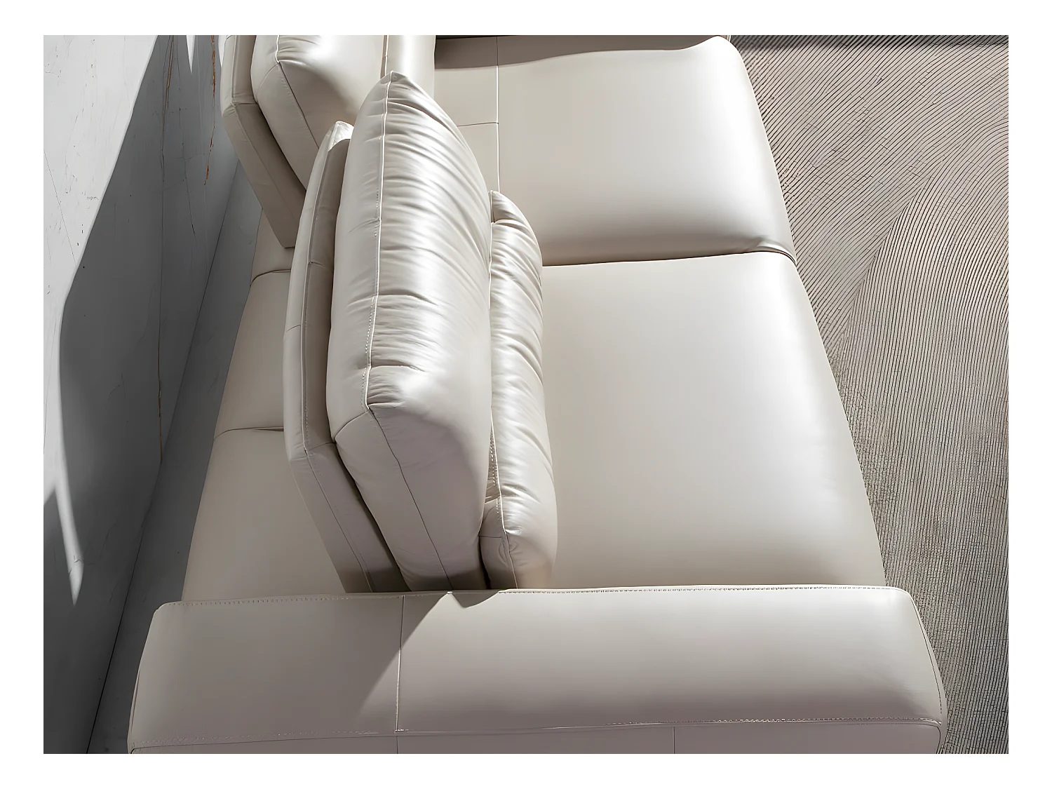 Canapé 2 places en cuir et acier noir 6141 ANGEL CERDA