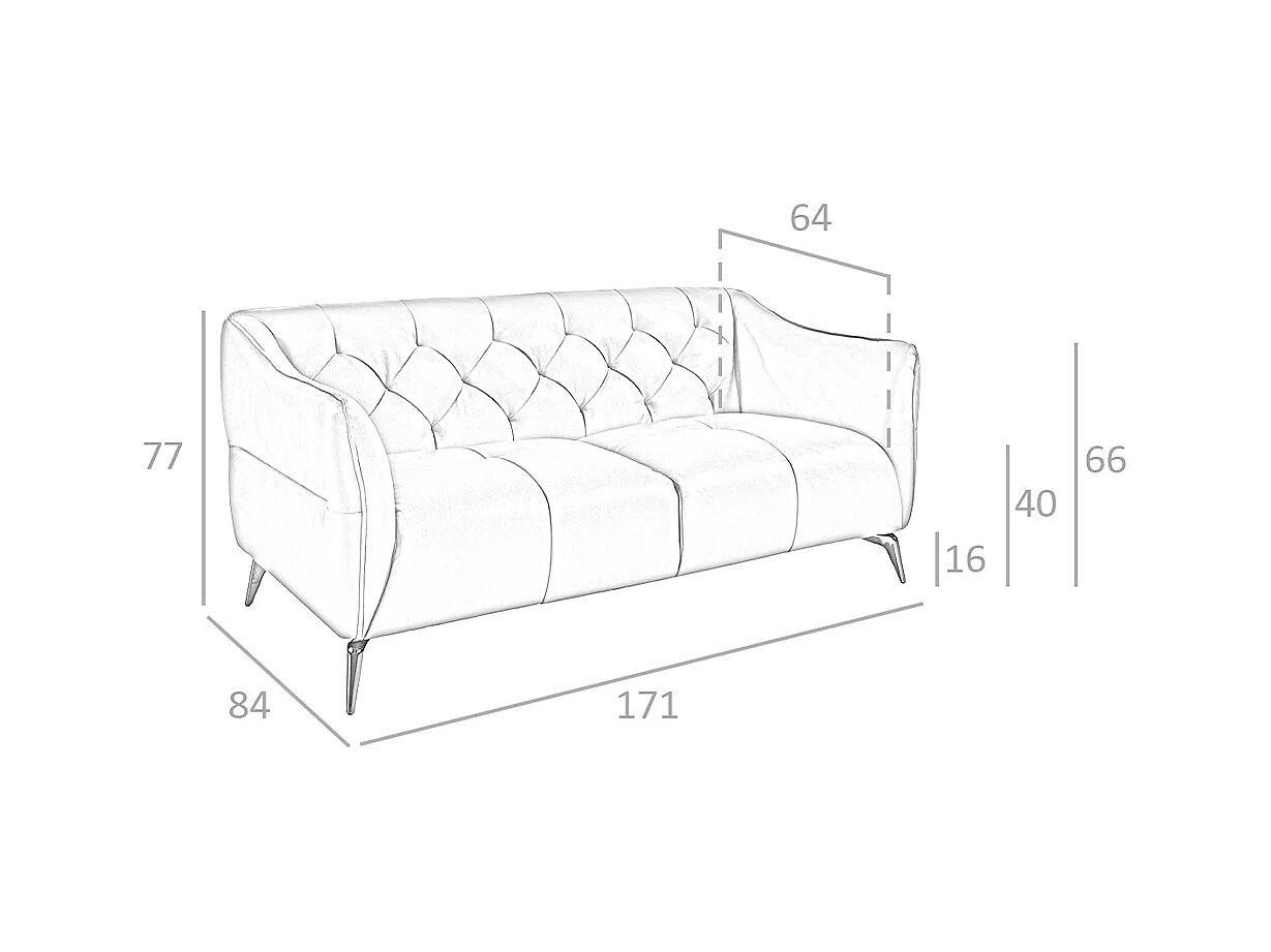Canapé 2 places Chester en cuir marron 6168 ANGEL CERDA