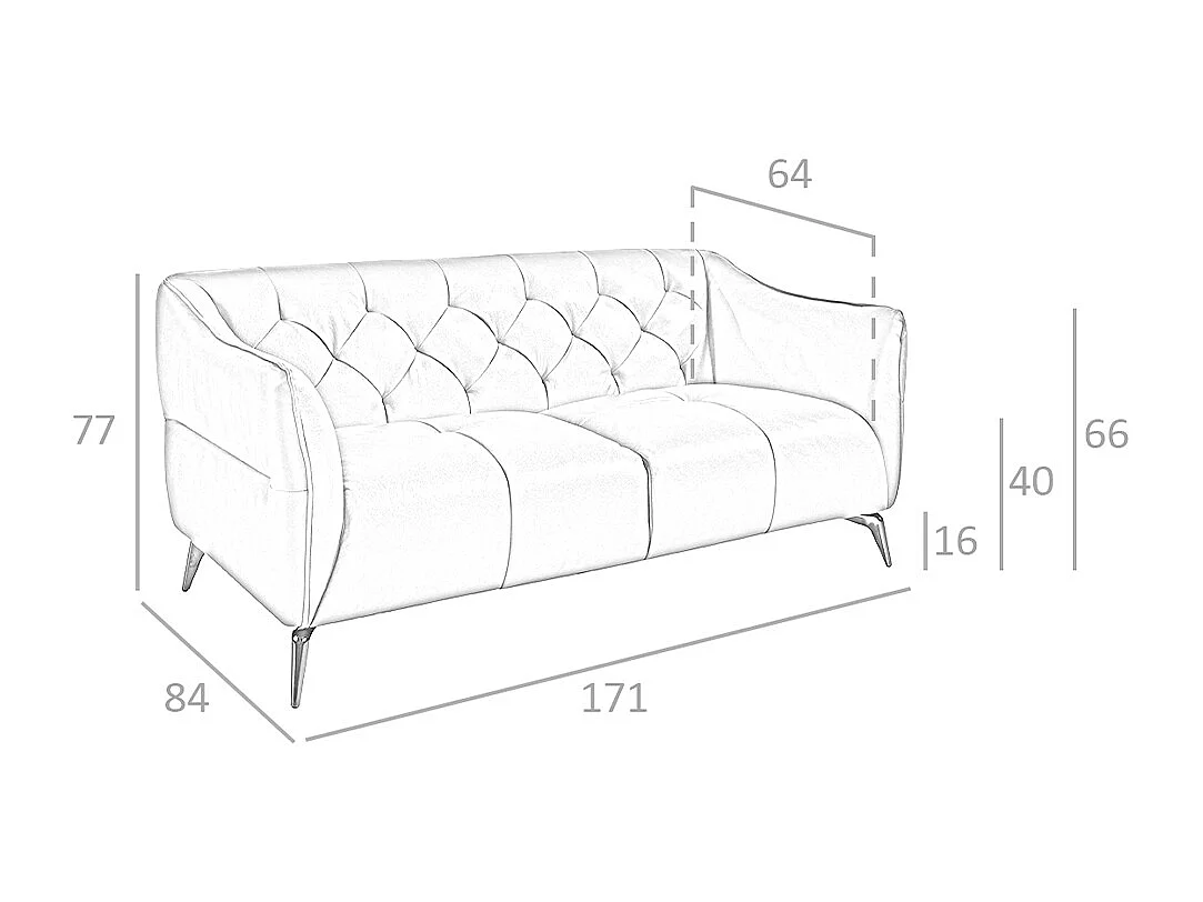 Canapé 2 places Chester en cuir marron 6168 ANGEL CERDA