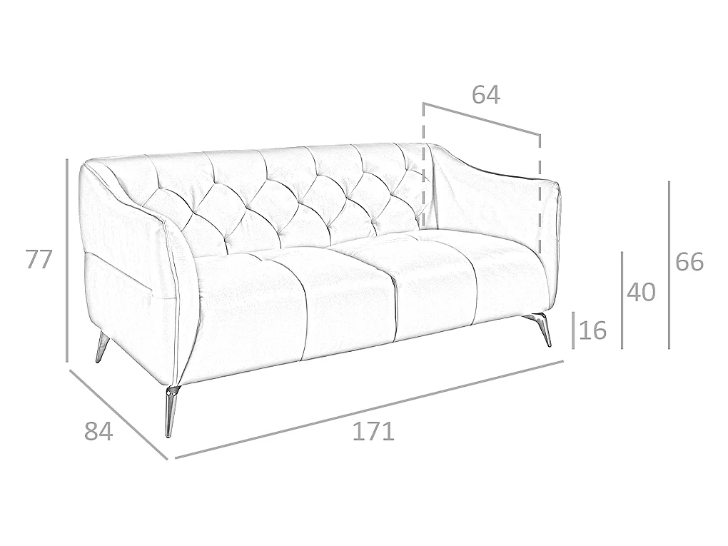 Divano Chester a 2 posti in pelle marrone 6168 ANGEL CERDA