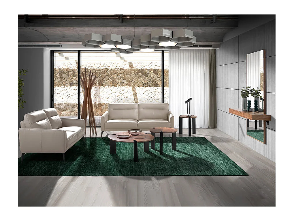 Canapé 3 places en cuir gris taupe 6138 ANGEL CERDA