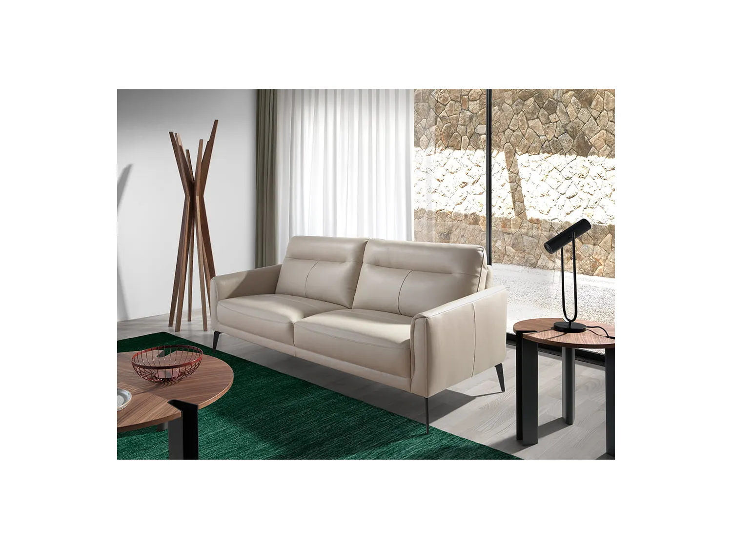 3-zitsbank bekleed in taupe rundleder 6138 ANGEL CERDA