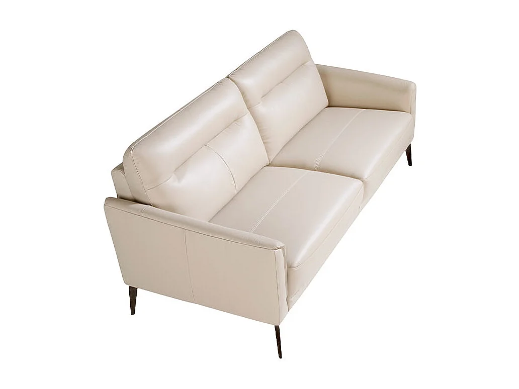 Canapé 3 places en cuir gris taupe 6138 ANGEL CERDA