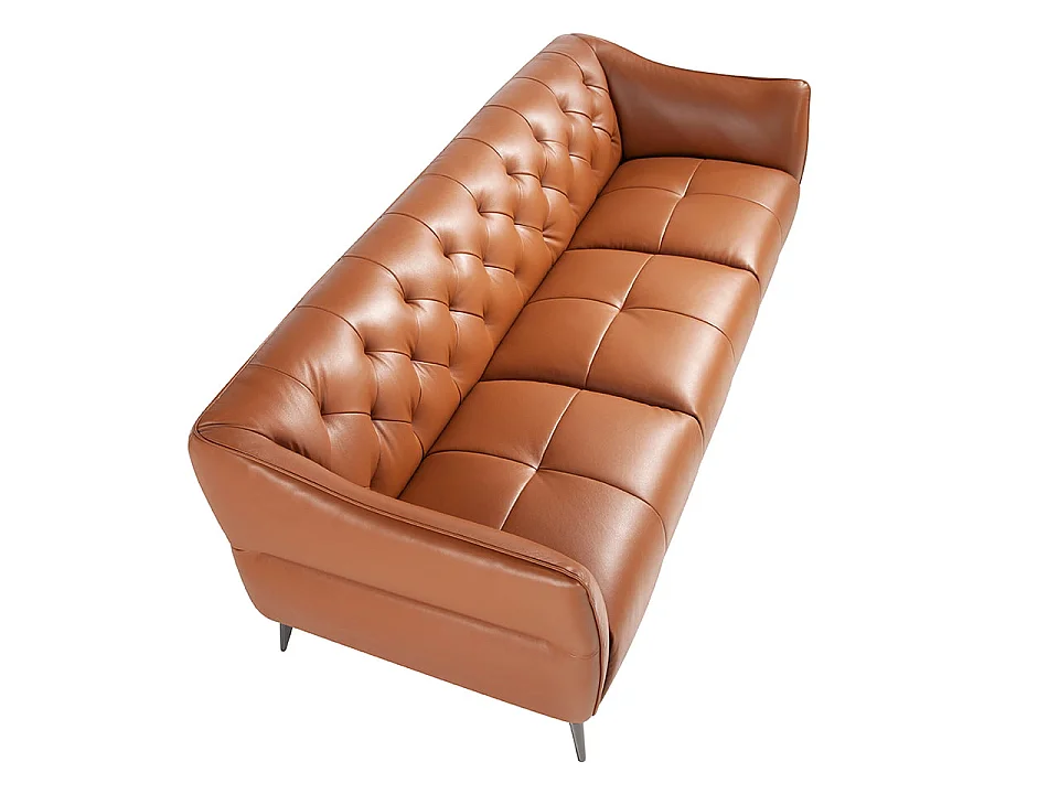 3-zitsbank bekleed in bruin rundleder 6169 ANGEL CERDA