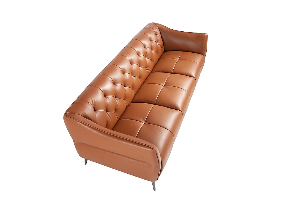 3-zitsbank bekleed in bruin rundleder 6169 ANGEL CERDA