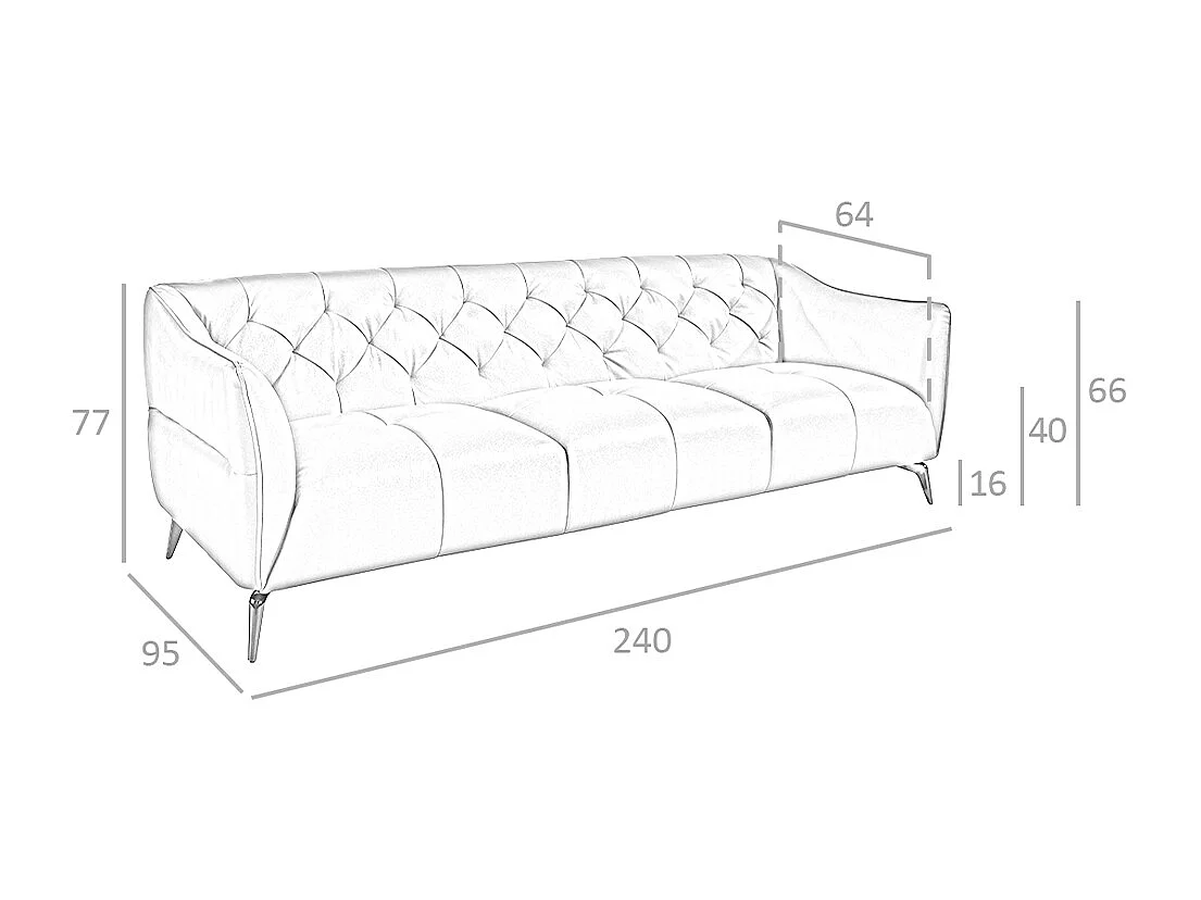 Canapé 3 places Chester en cuir marron 6169 ANGEL CERDA