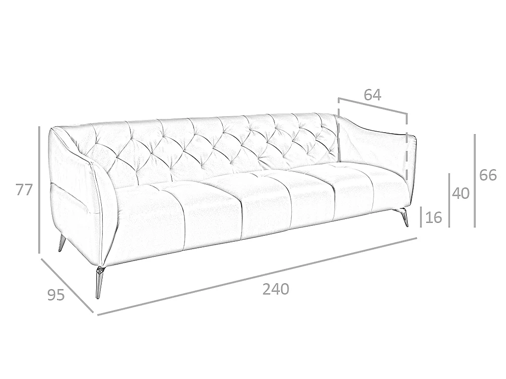 3-osobowa sofa Chester z brązowej skóry 6169 ANGEL CERDA