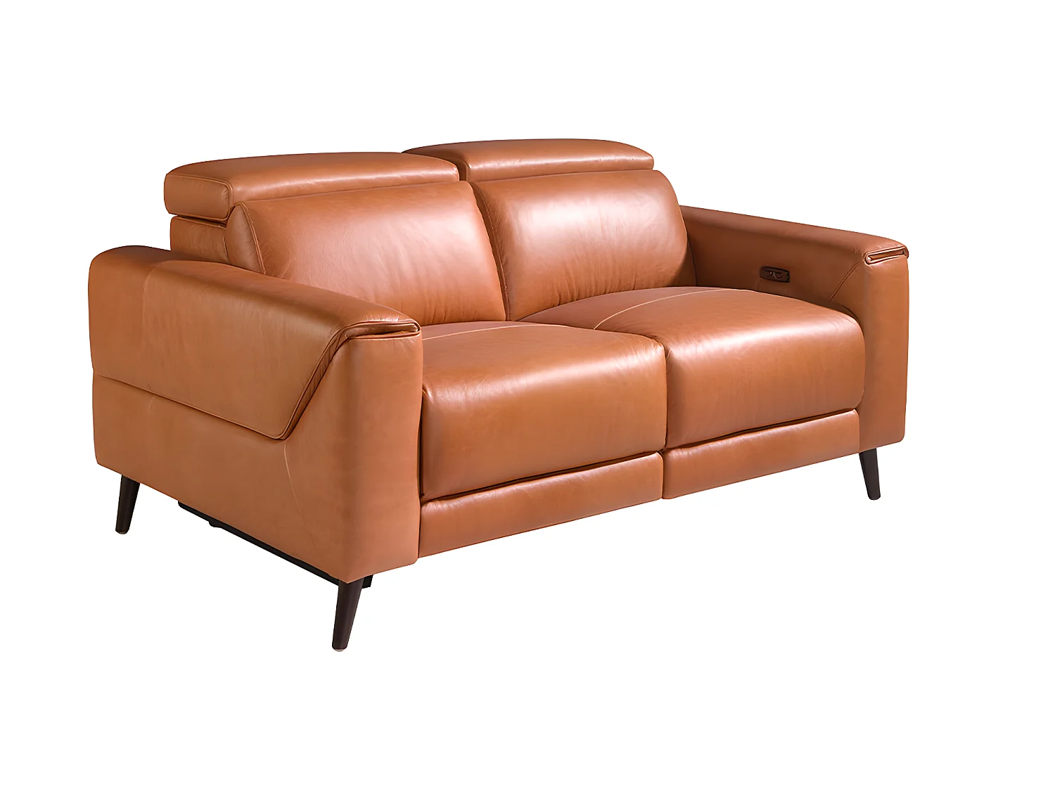 2 zits bank in leer en wengé hout 6147 ANGEL CERDA