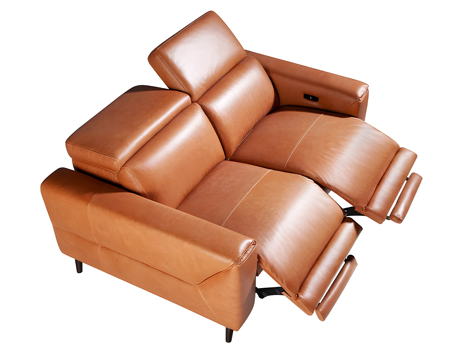 2 zits bank in leer en wengé hout 6147 ANGEL CERDA