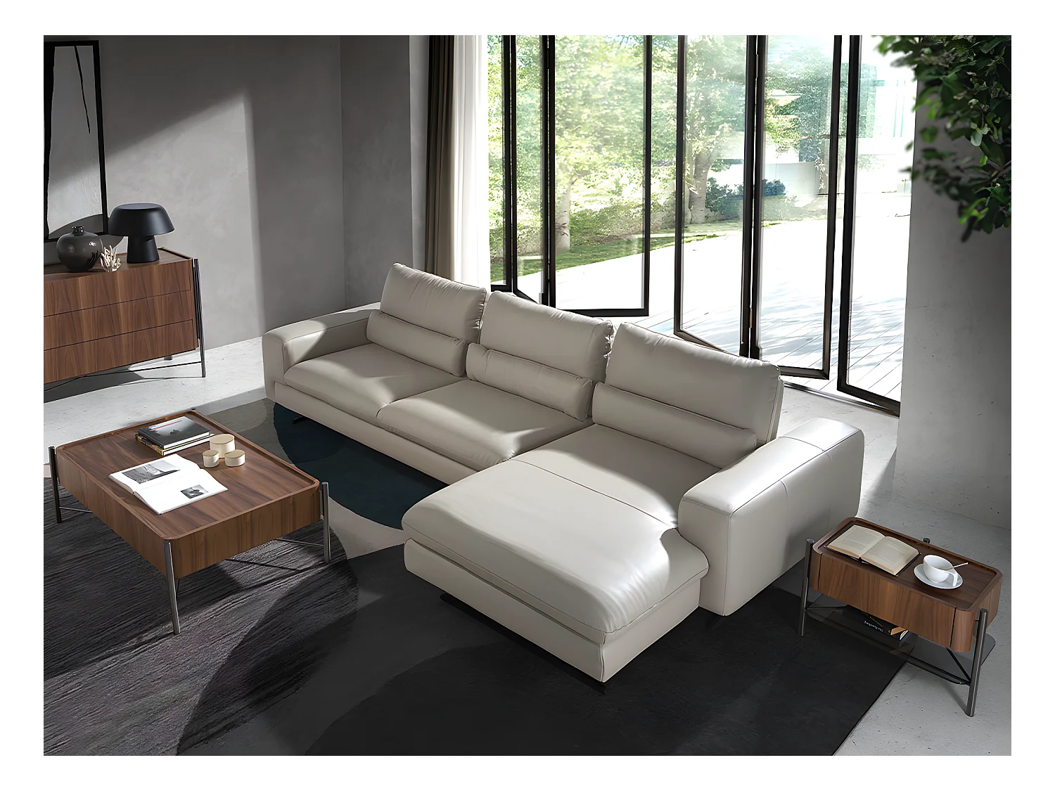 Canapé d'angle (D) en cuir réglable 6152 ANGEL CERDA