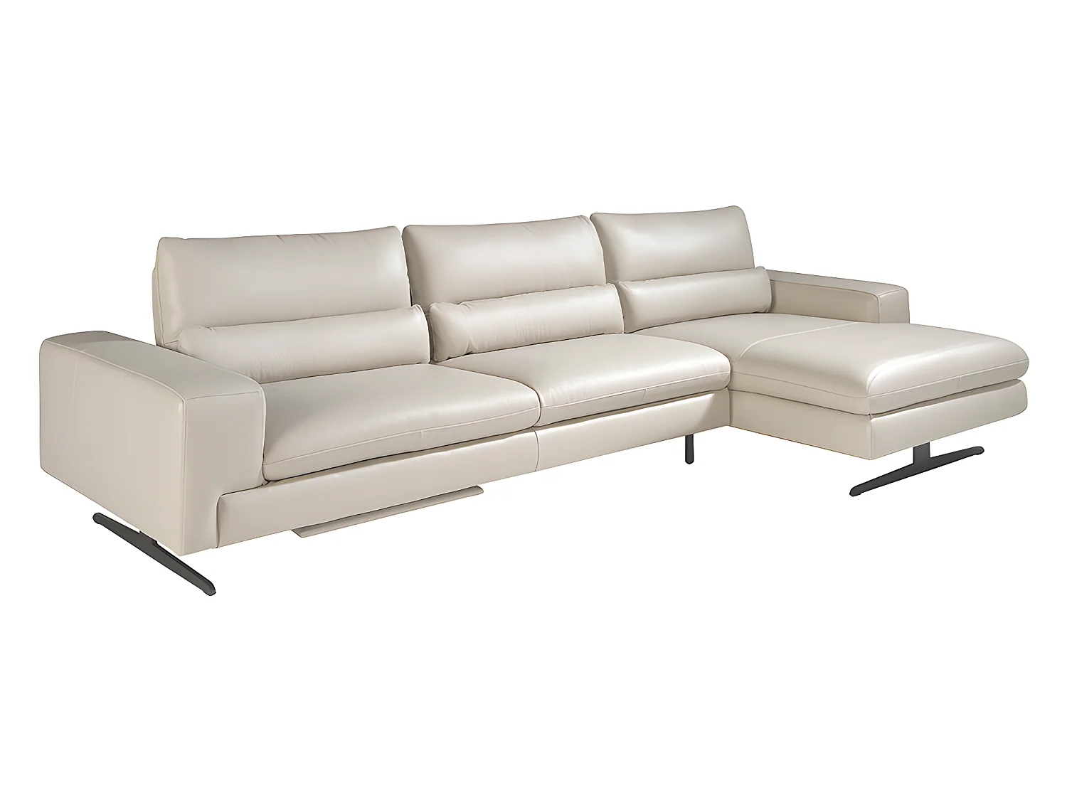 Ecksofa (R) in Leder mit verstellbarer Rückenlehne  6152 ANGEL CERDA
