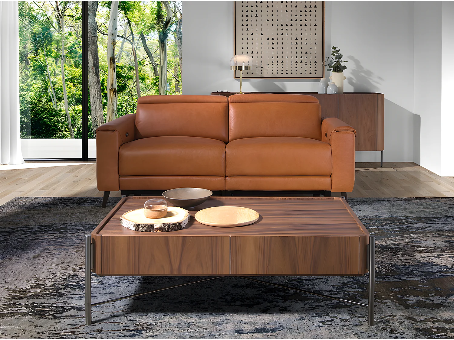 Divano a 3 posti in pelle con cuscini relax   6148 ANGEL CERDA