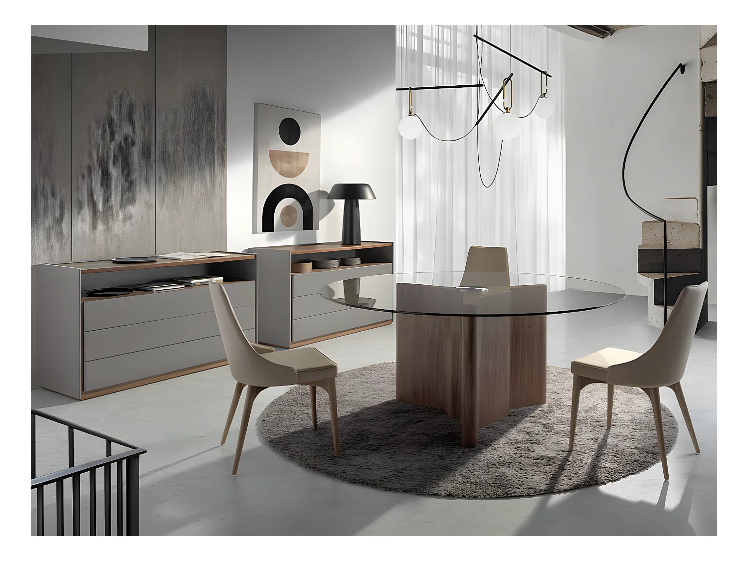 Walnoot en grijze ladekast 7128 ANGEL CERDA