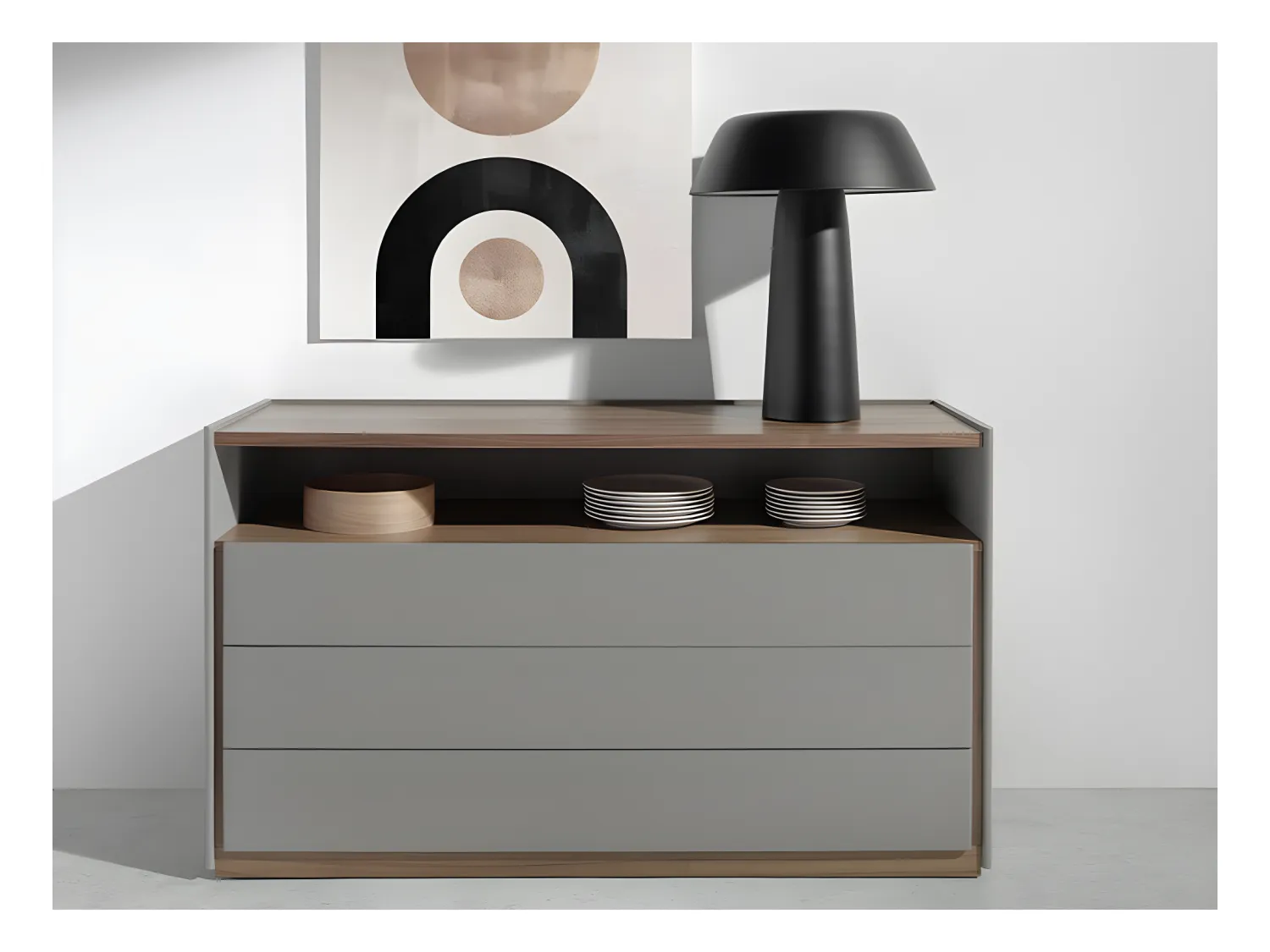 Commode de Noyer et Gris 7128 ANGEL CERDA