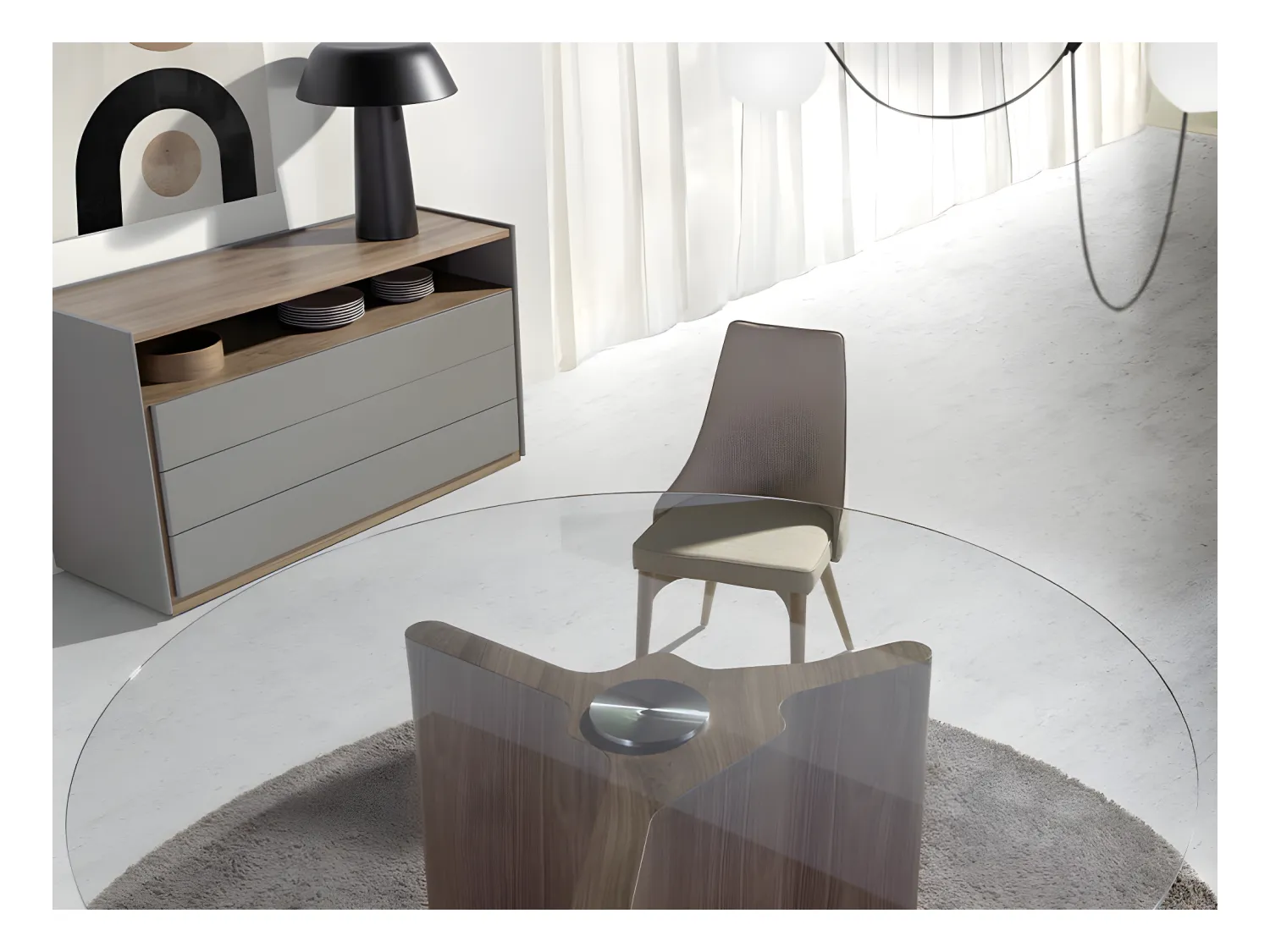 Commode de Noyer et Gris 7128 ANGEL CERDA