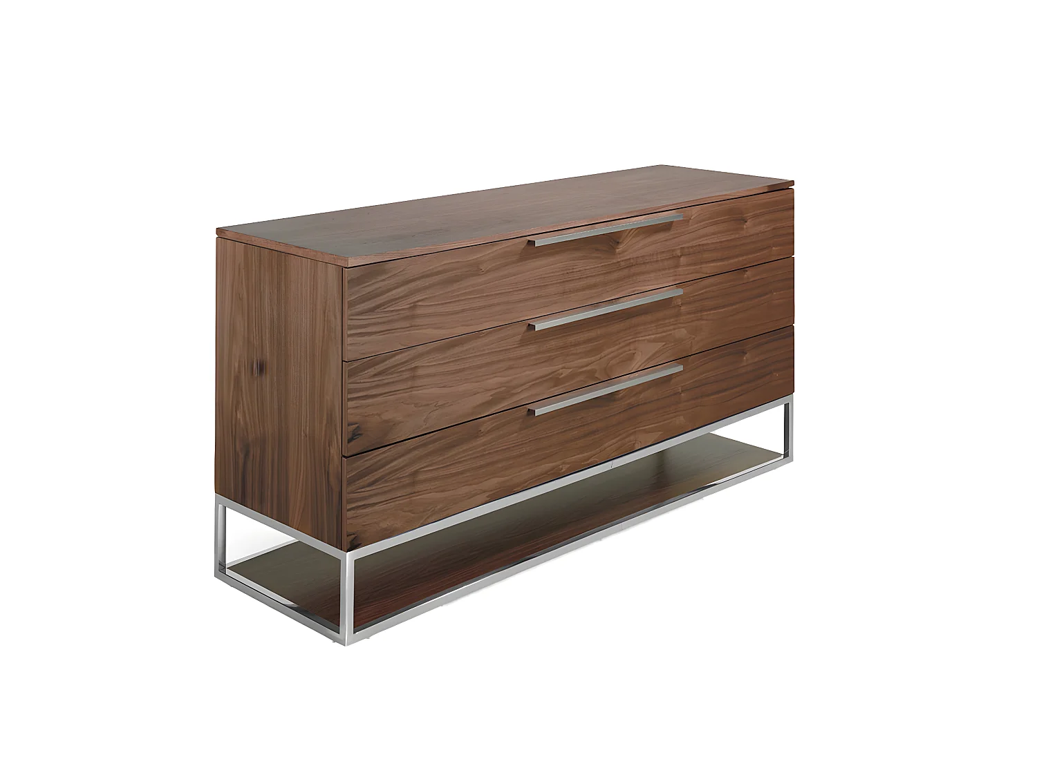 Dressoir Dressoir in walnoot met laden en verchroomd staal 3214 ANGEL CERDA