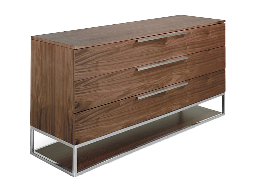 Dressoir Dressoir in walnoot met laden en verchroomd staal 3214 ANGEL CERDA