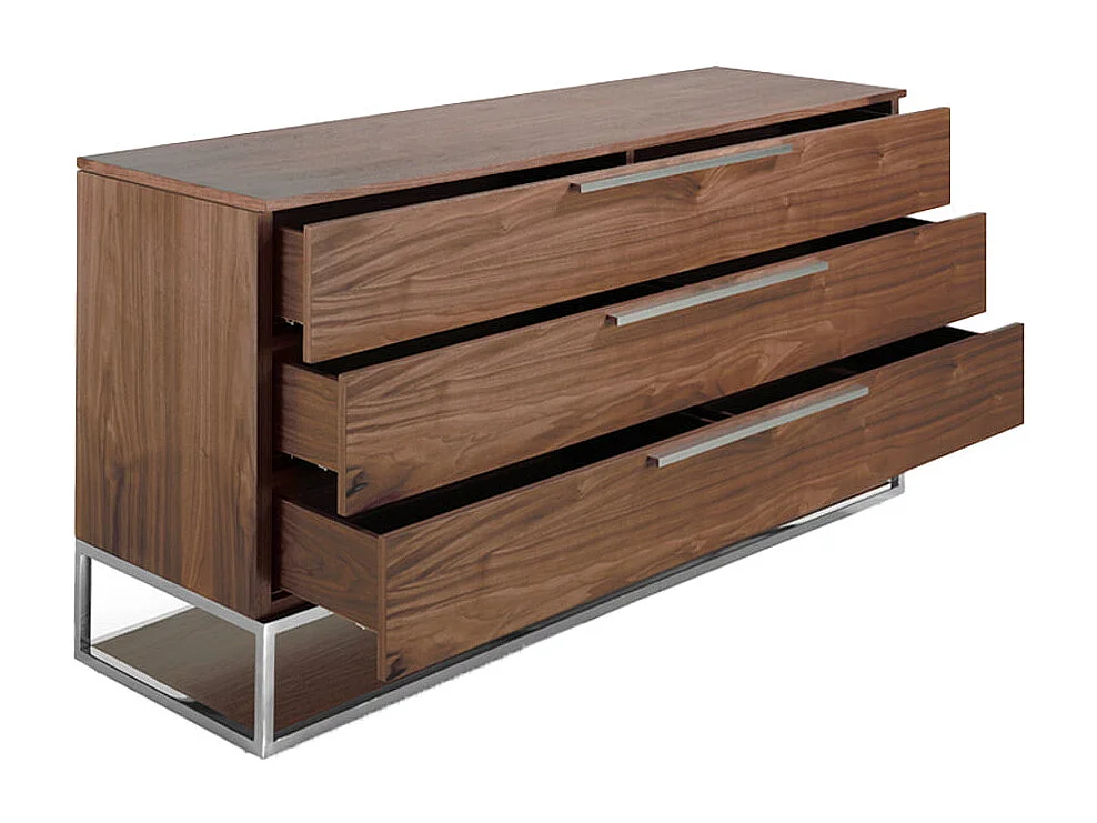 Dressoir Dressoir in walnoot met laden en verchroomd staal 3214 ANGEL CERDA