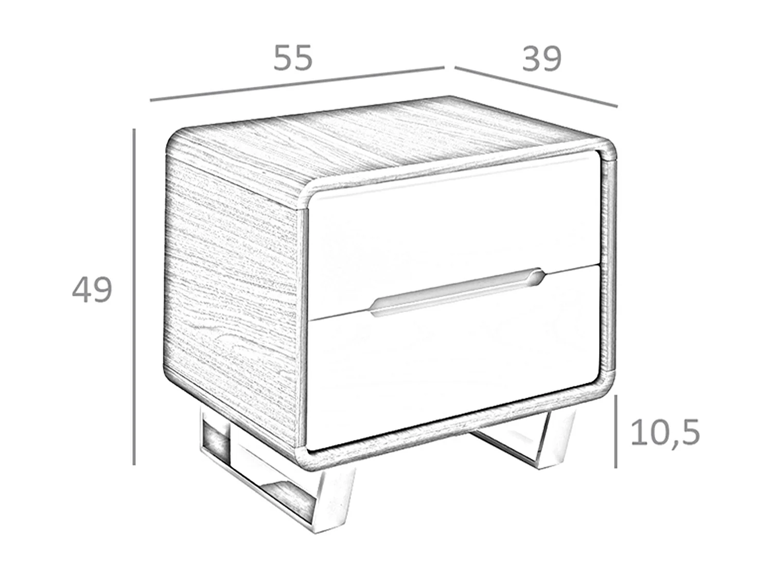 Dennenhouten nachtkastje 7104 ANGEL CERDA
