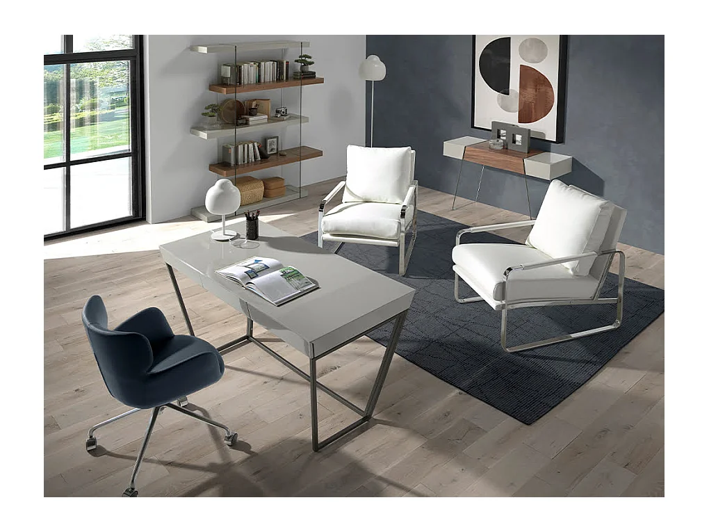 Blauwe eco-leren bureaustoel 4110 ANGEL CERDA