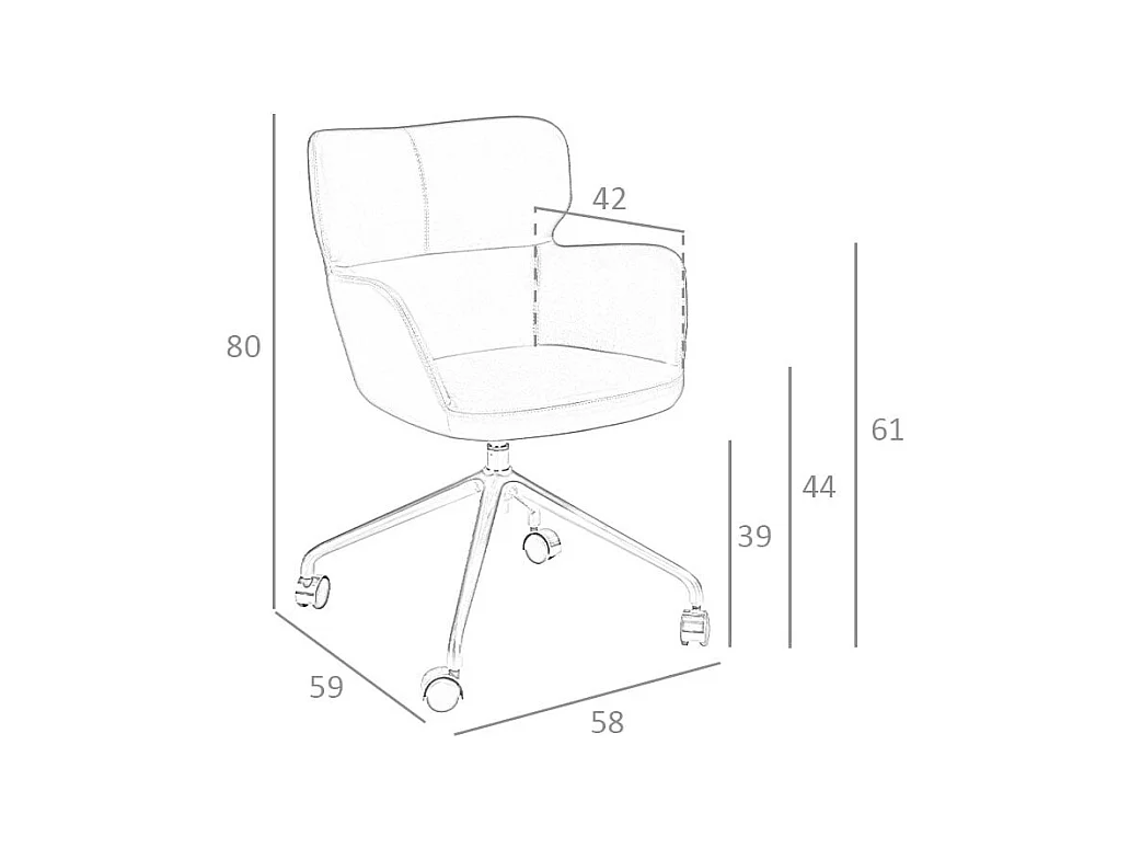 Blauwe eco-leren bureaustoel 4110 ANGEL CERDA
