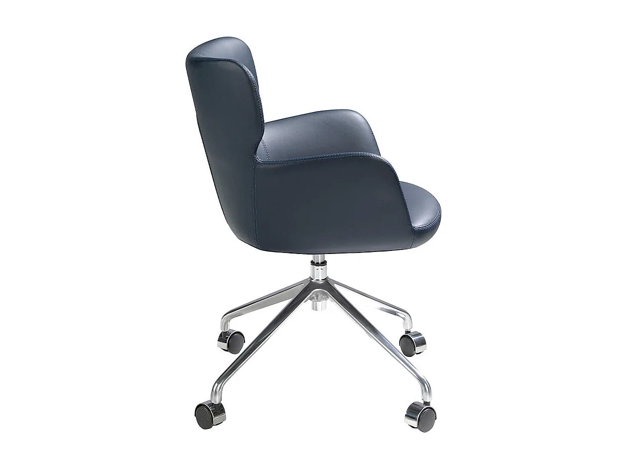 Sedia da ufficio girevole blu con braccioli e gambe in acciaio   4110 ANGEL CERDA