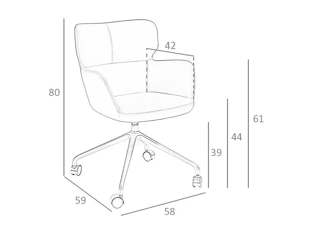 Sedia da ufficio girevole blu con braccioli e gambe in acciaio   4110 ANGEL CERDA