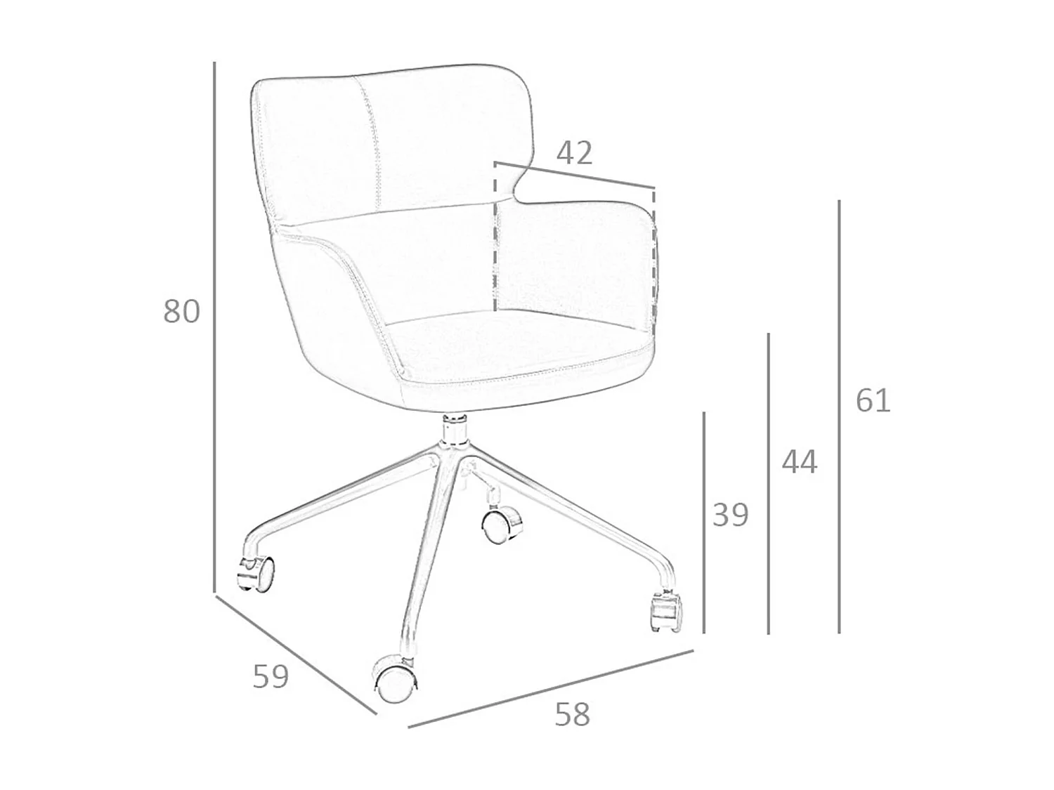 Blauwe eco-leren bureaustoel 4110 ANGEL CERDA