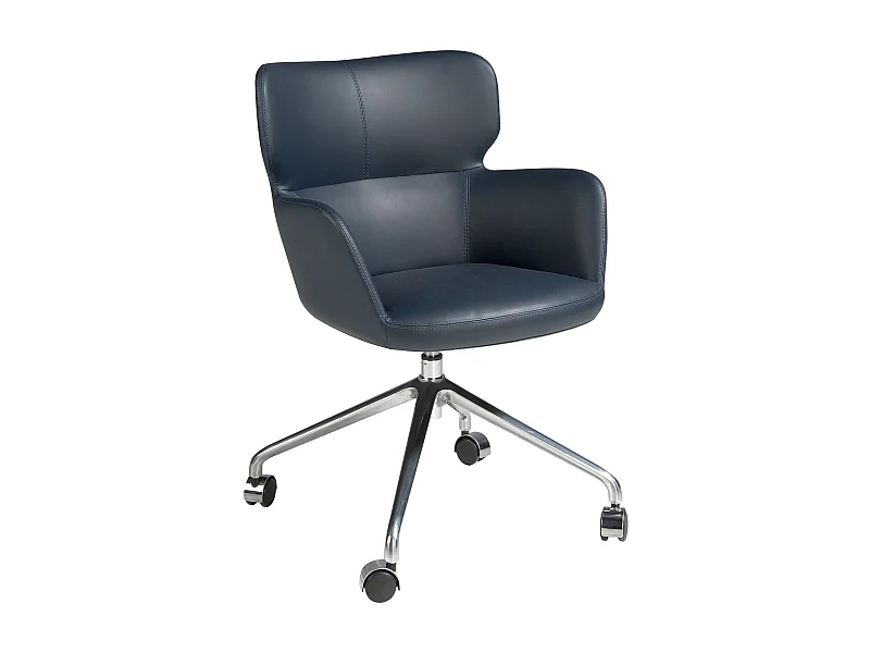 Chaise de bureau pivotant en similicuir bleu 4110 ANGEL CERDA