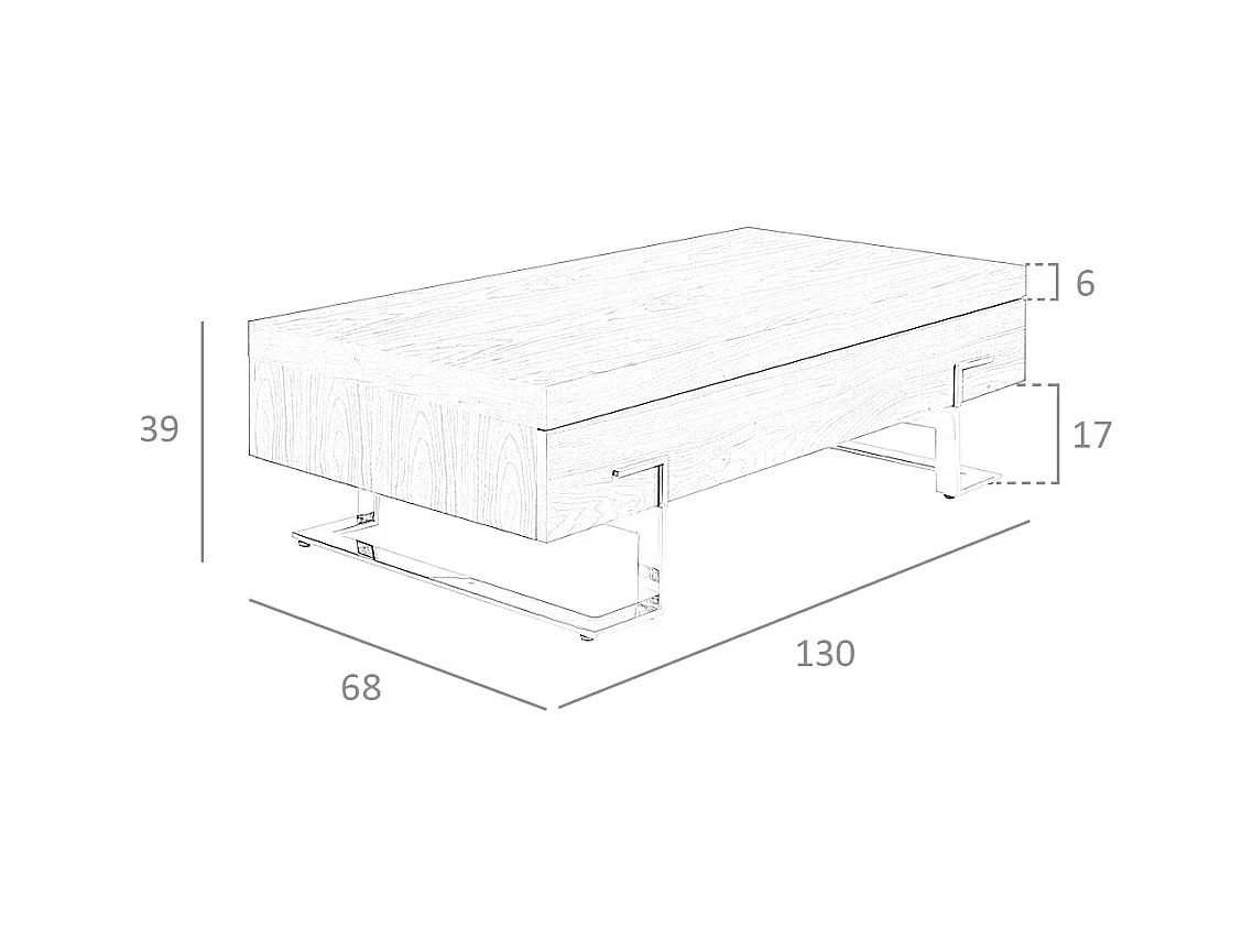 Tavolino in legno di noce e acciaio cromato   2099 ANGEL CERDA