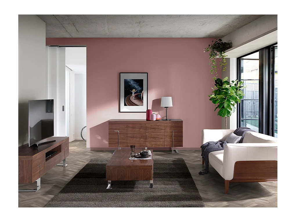 Tavolino in legno di noce e acciaio cromato   2099 ANGEL CERDA