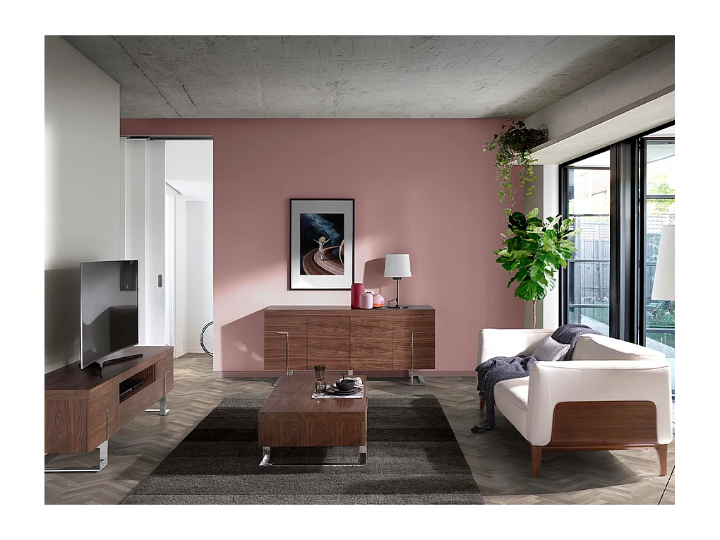 Tavolino in legno di noce e acciaio cromato   2099 ANGEL CERDA