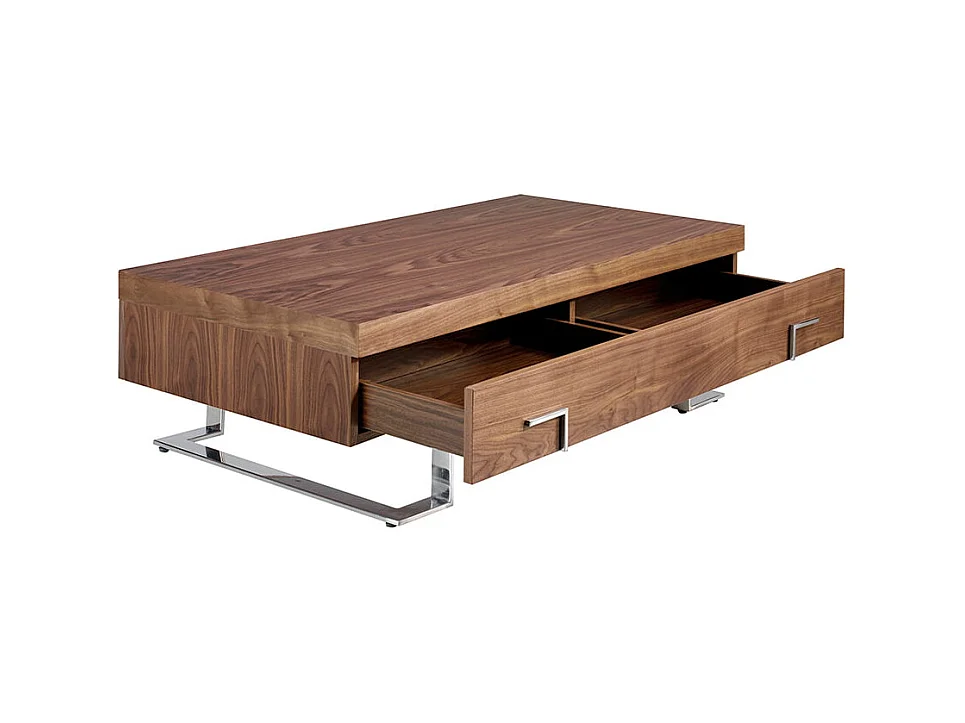 Tavolino in legno di noce e acciaio cromato   2099 ANGEL CERDA