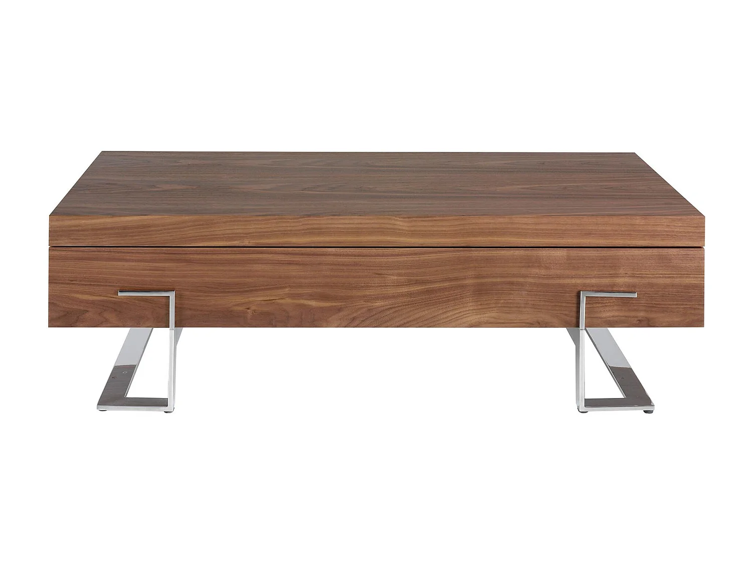 Rechteckiger Couchtisch Nussbaum und verchromter Stahl 2099 ANGEL CERDA