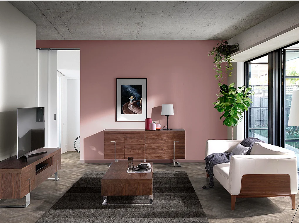 Table basse rectangulaire en noyer et acier chromé 2099 ANGEL CERDA