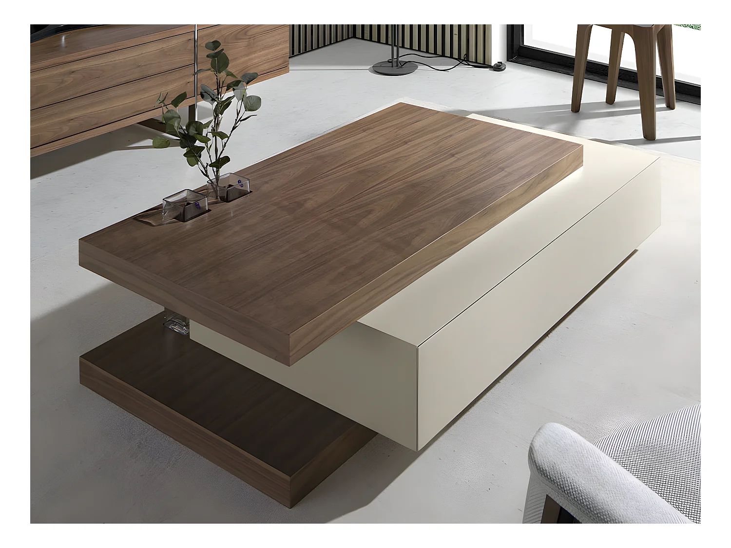 Table basse rectangulaire en noyer 2105 ANGEL CERDA