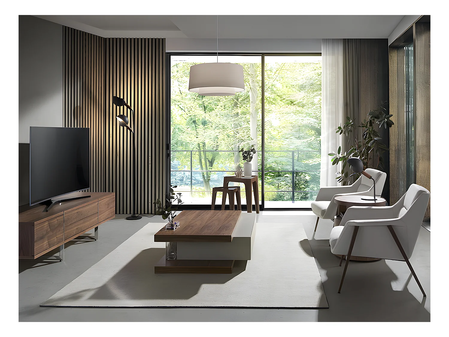 Table basse rectangulaire en noyer 2105 ANGEL CERDA