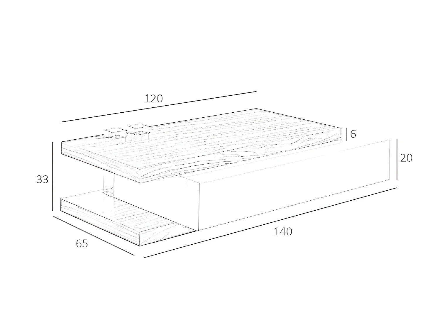 Table basse rectangulaire en noyer 2105 ANGEL CERDA
