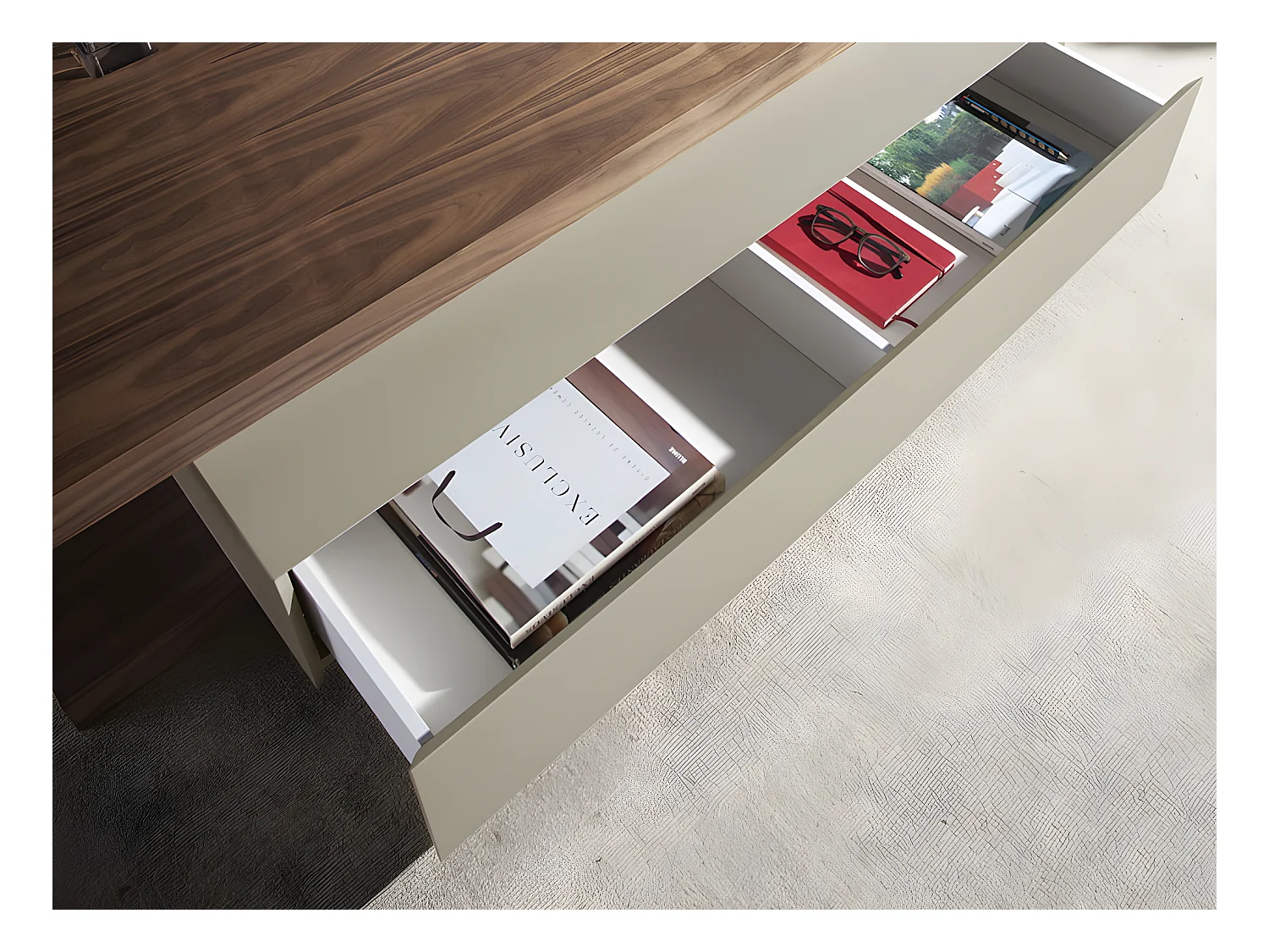 Table basse rectangulaire en noyer 2105 ANGEL CERDA